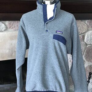 'Patagonia' Gray Collared Pullover Snap T Sweater - Size Small
